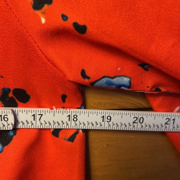 Womens Summer Floral Off Shoulder Chiffon Shirt 3/4 Flare Sleeve Tie Knot Blouse - Picture 4 of 8